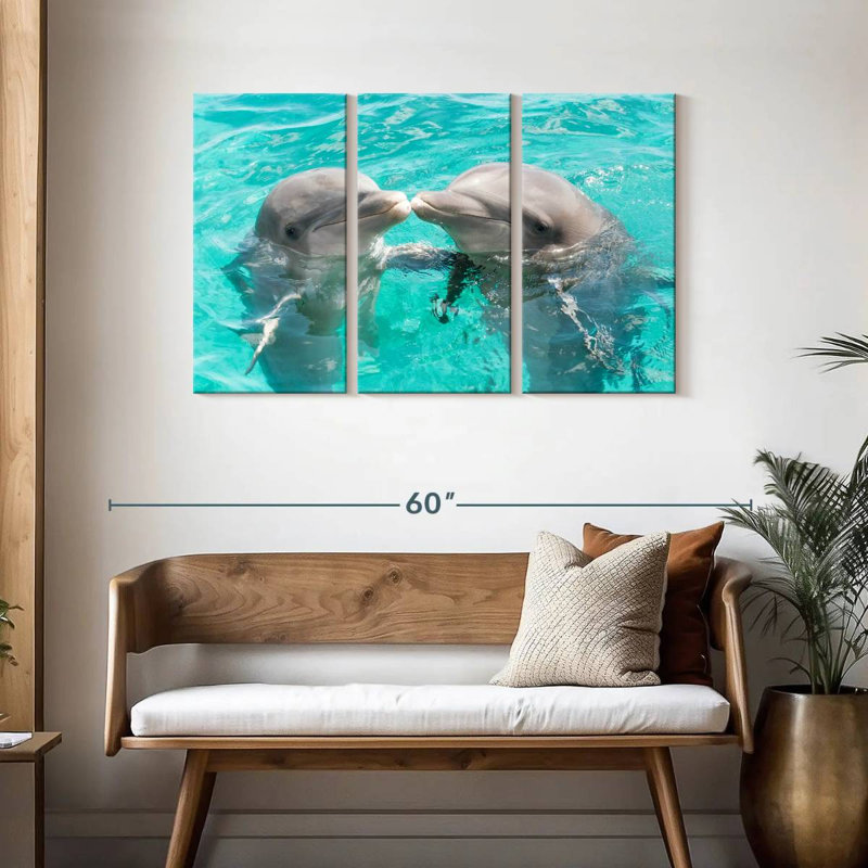 Dauphins Brampt s'embrassant, H 28 po x l 45 po