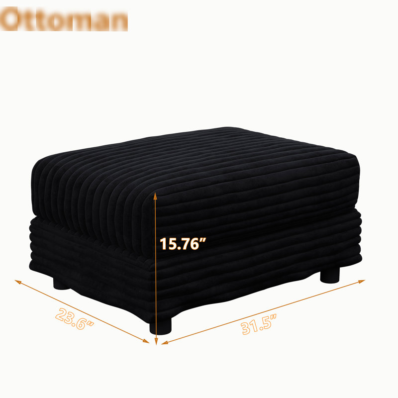 Velours côtelé confortable et noir pour les bureaux et les chambres à coucher, combiner avec différents canapés, appartements polyvalents, assemblage rapide, sièges à assembler