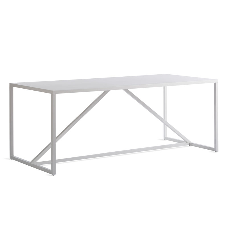 Strut Dining Table, White, 35" W x 75" L, Bar (40" Height)