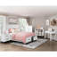 Grand lit plateforme en bois blanc avec rangement pour les tiroirs de lit confortables, finition bois