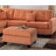 Canapé modulaire réversible moderne 3 pièces avec méridienne et pouf capitonné en tissu de lin-920152478