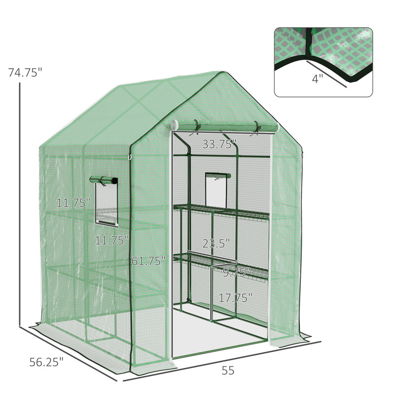 Outsunny 4.6' X 4.7' Portable Greenhouse, 6' H x 5' W x 5' D