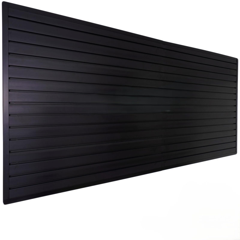 Panneaux muraux à lattes, système de rangement mural 122 x 244 cm pour garage et outils, panneaux en PVC robustes, installation facile à faire soi-même pour garage, atelier ou magasin.