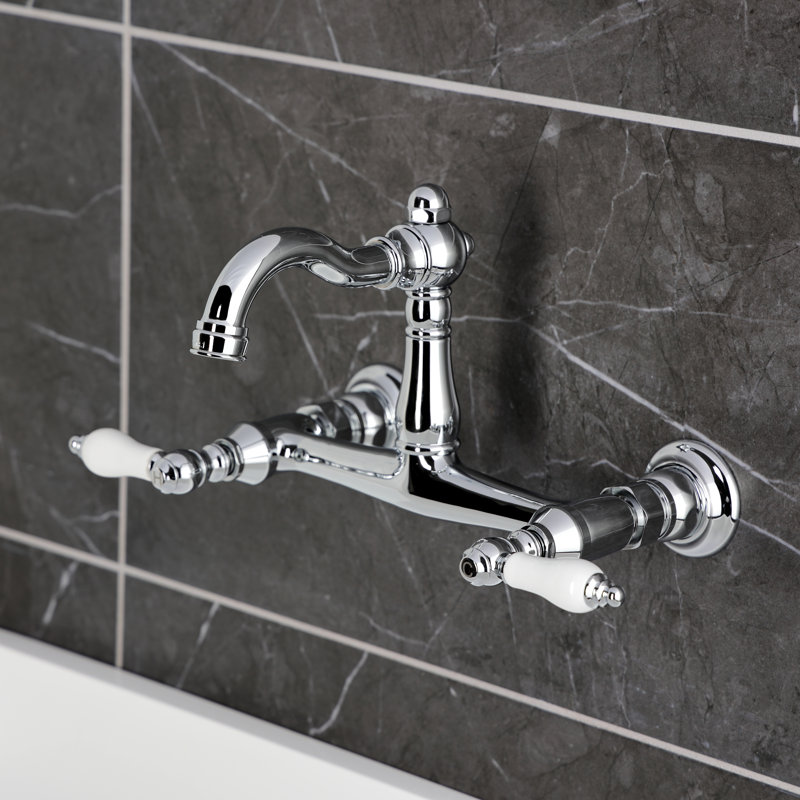 Robinet de cuisine mural Kingston, Chrome poli