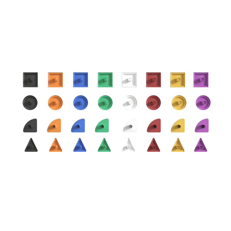 Bright Beginnings Commercial Grade 256 Piece Shape Set for Modular STEAM Wall Systems (Not Included), Red/Yellow/Purple