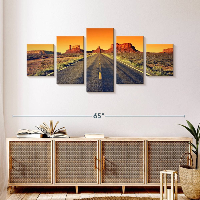 Sunset At Monument Valley Road, 24" H x 55" W