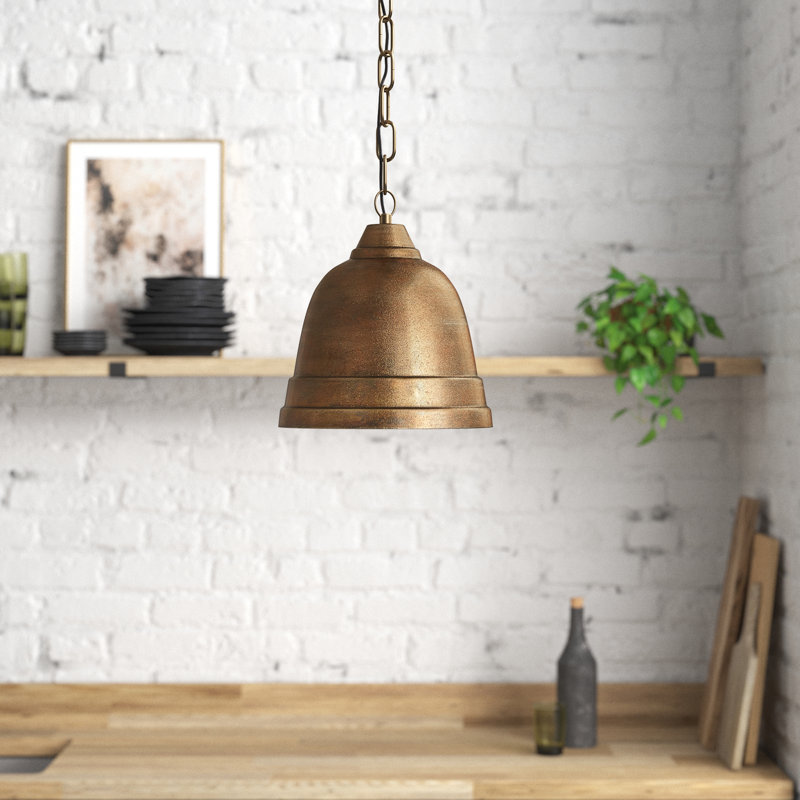 1 - Light Single Pendant, Oxidized Brass