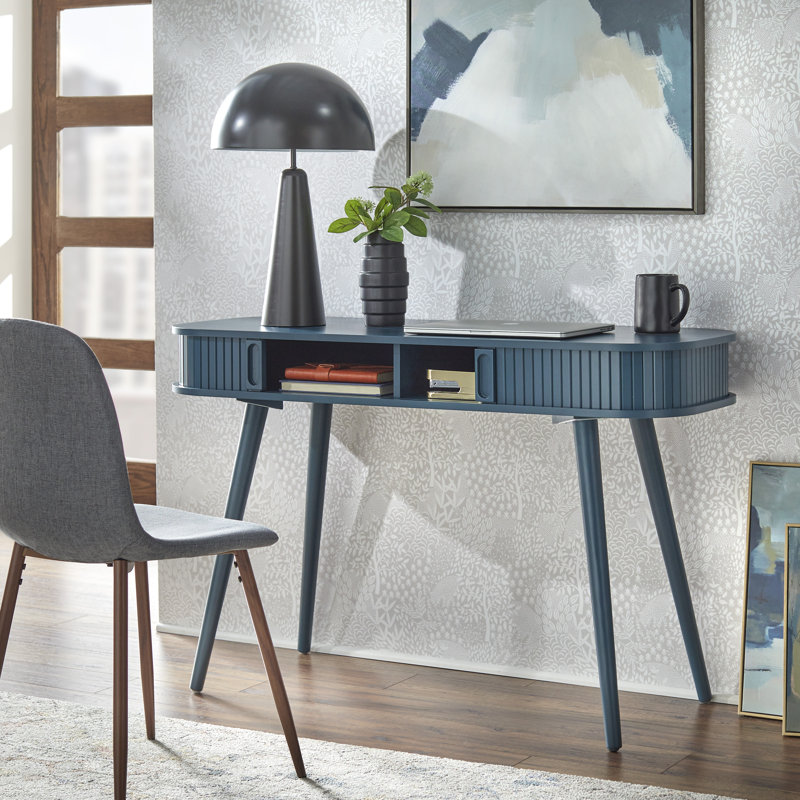 Vandeusen Oval Writing Desk, Midnight Blue