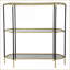 Table basse en métal noir à miroir à 3 niveaux - Luxe moderne et chic pour le rangement dans le salon Affichage