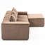 4 sièges modulaires en velours côtelé brun, conception d'angle distinctive, sièges moelleux, tous compressés, pour les espaces de vie principaux en tissu de velours côtelé luxueux, sans assemblage-1328121206