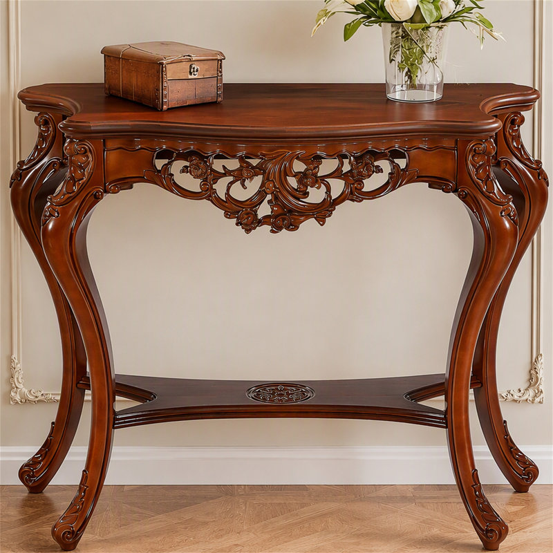 Console de 95,5 cm (37,6 po), table d'entrée élégante à deux niveaux