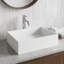 Lavabo de salle de bain rectangulaire fait à la main blanc mat L 17 po x l 13 po x H 5 po Montauk