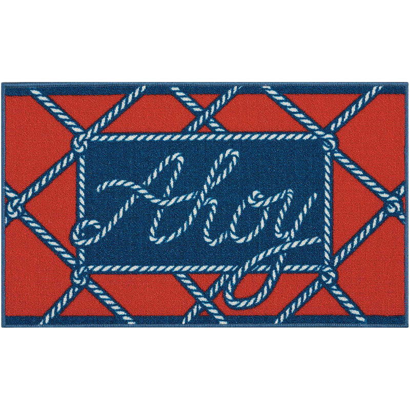 Tapis bleu marine/rouge Custis
