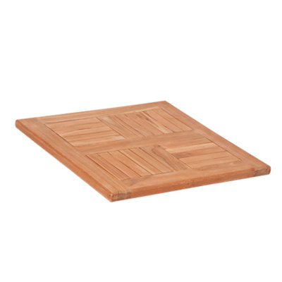 Plateau de table en bois de teck 35,5 po x 35,5 po