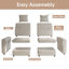 Canapé modulaire en velours 3 places Sadettin-2142641413