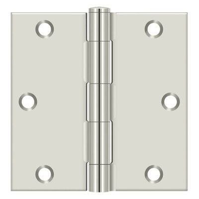 Charnière carrée en nickel poli 3-1 / 2 "x 3-1 / 2" Deltana S35U14-R
