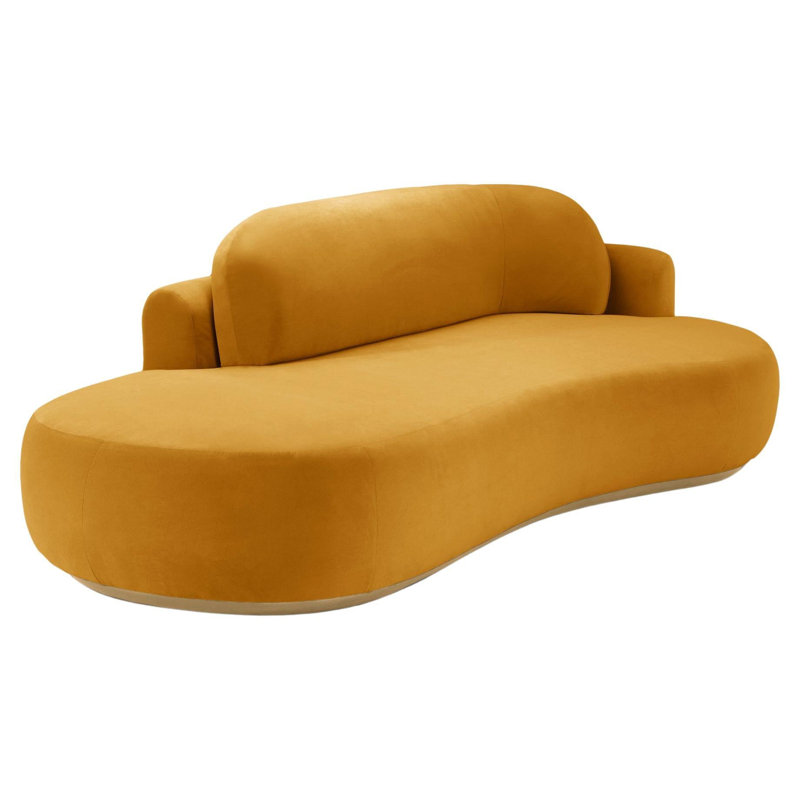 Canapé courbé sans accoudoirs de 96 po, Velours maïs, Naturel