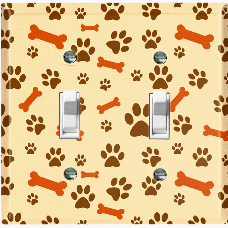 Patterned 2 - Gang Toggle Light Switch Standard Wall Plate