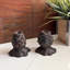 Bougeoirs rustiques en forme de pommes de pin, en fonte brune, lot de 2, hauteur 8,9 cm