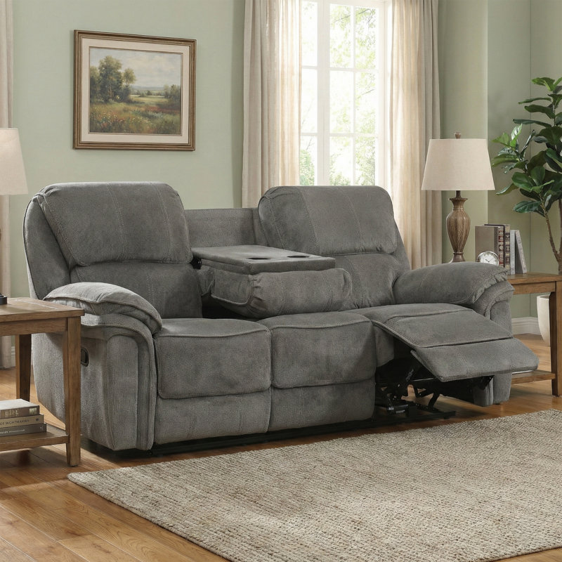 Coomer 3 Seater Recliner, Dark Grey, Manual - Handle / Lever