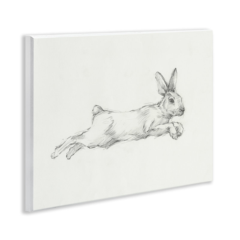 Art mural, croquis de lapin sautant par Ethan Harper