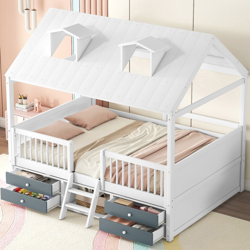 Lit de jour WO-LPxxx4-bar-65aak, Double, Blanc / gris