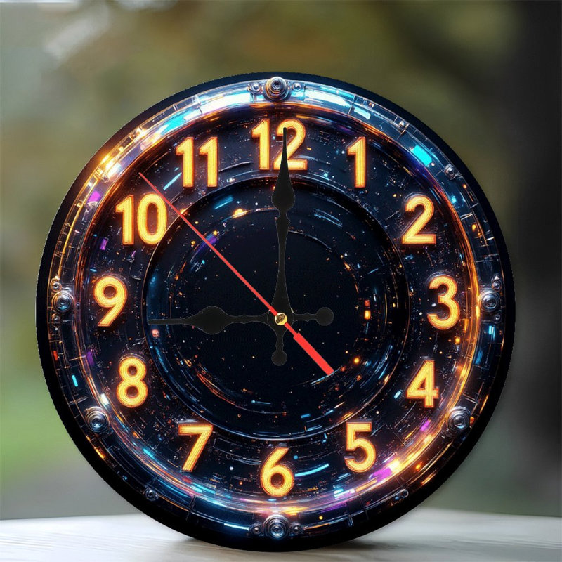 Horloge murale néon
