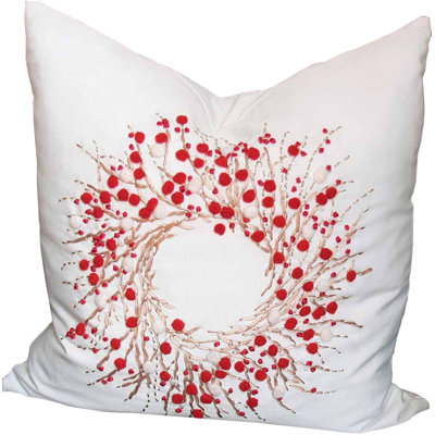 Coussin Holiday Berry Wreath