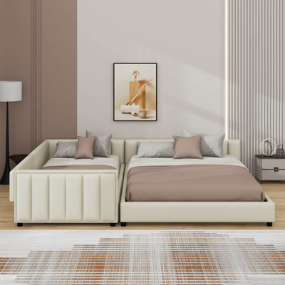 Grand lit plateforme tapissier