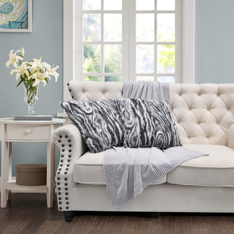 Housses de coussin en fausse fourrure, Kano, 20 po x 20 po