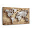 «Carved Wood World Map», reproduction sur toile-339477443