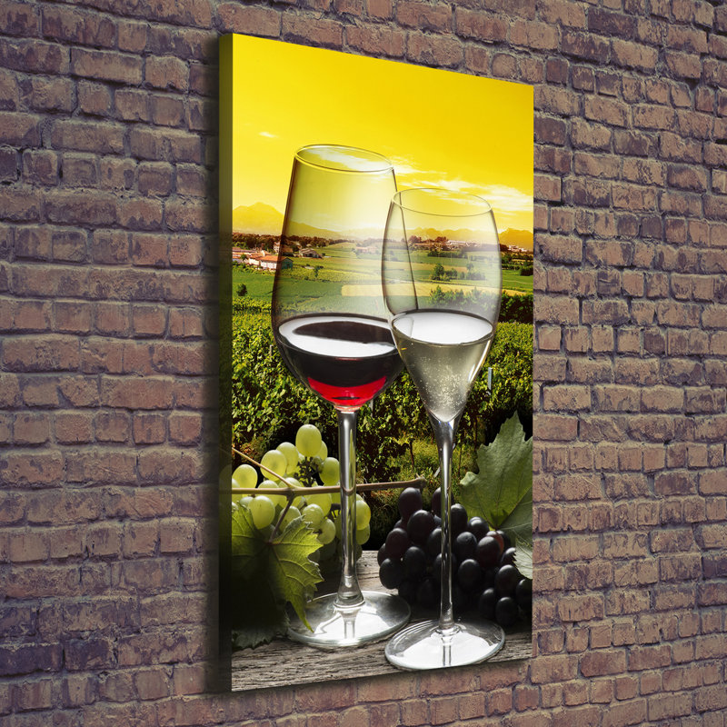 Wine And Grapes - Wrapped Canvas Print