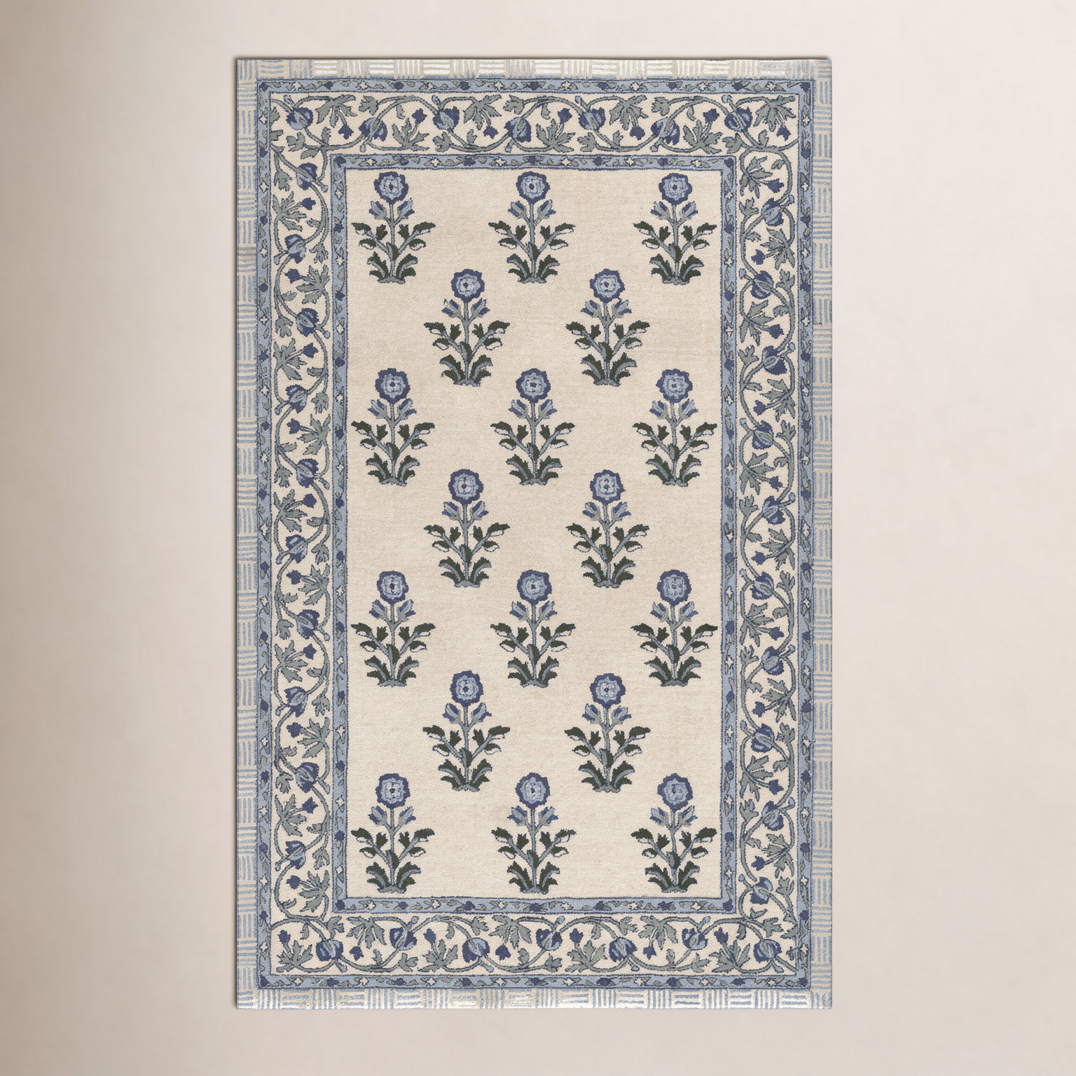 Alice Hand-Tufted Floral Wool Rug, Rectangle 5' x 7'6"