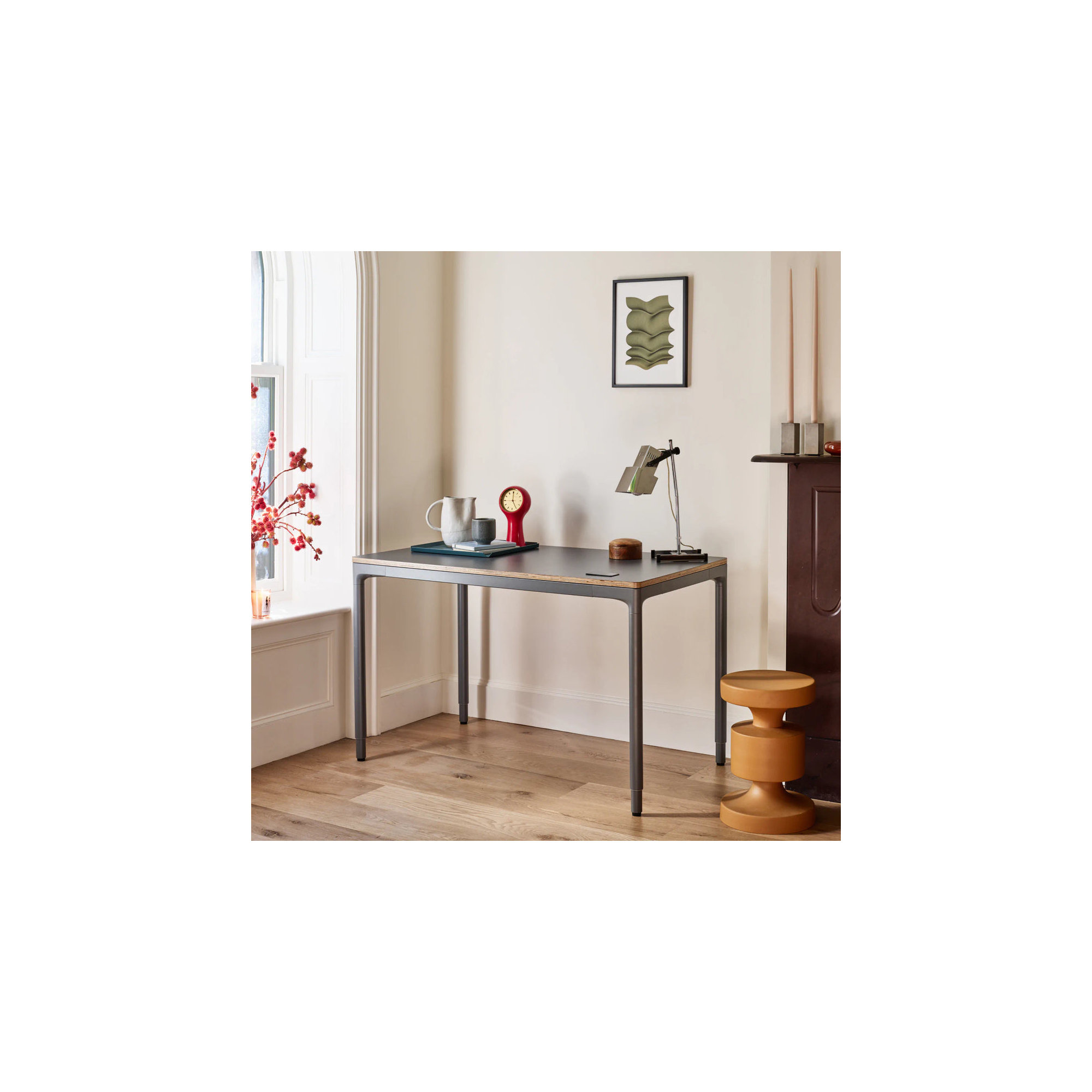 Four Leg Standing Desk, 44.6" H x 48" W x 27" D, Carbon, Carbon