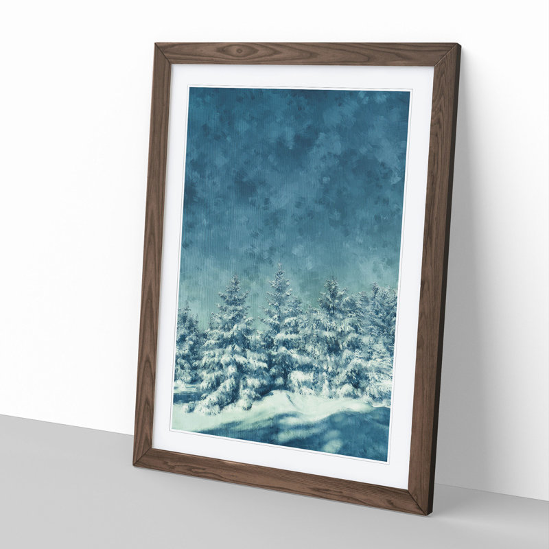 Winter Forest Vol.9 - Picture Frame Painting, Walnut Framed, 36cm H x 27cm W x 2cm D