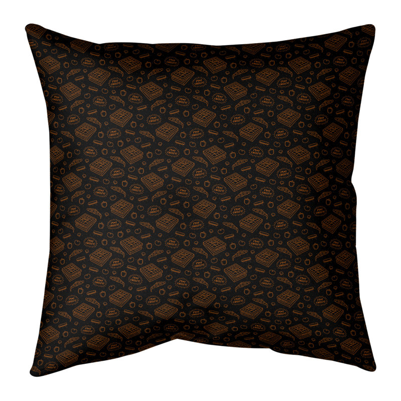 Coussin Katelyn Elizabeth, Polyester/ Bourre en polyester, H 26 po x l 26 po, Noir/orange