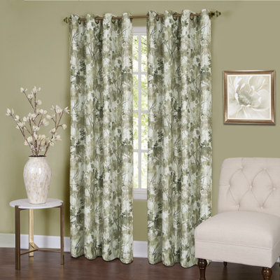Warrenup Floral Energy Efficient 98% Blackout Thermal Grommet Lined Curtain Panels (Set of 2)
