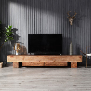 Nordic style simple log TV cabinet