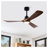 52 Inch Modern Ceiling Fan with LED Light, Remote Control and Reversible DC Motor - 3 Color Dimmable Lighting, 3 ABS Blades, Quiet Operation - Black and Dark Walnut Finish
