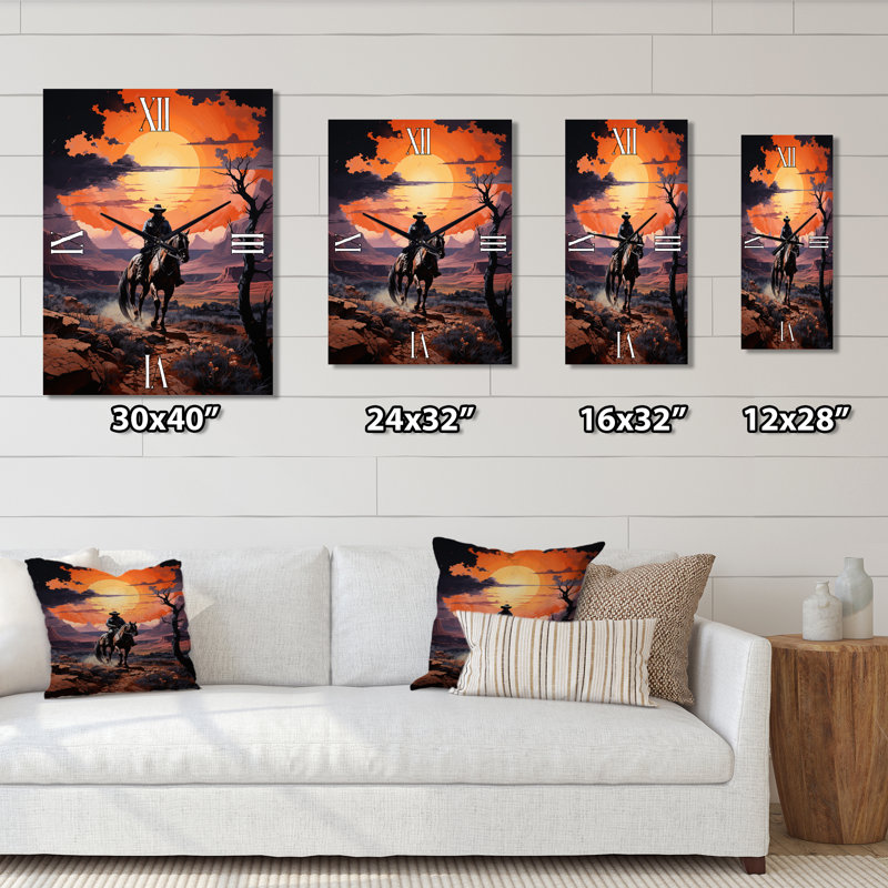 Western Cowboy - Horloge murale Western, Grand