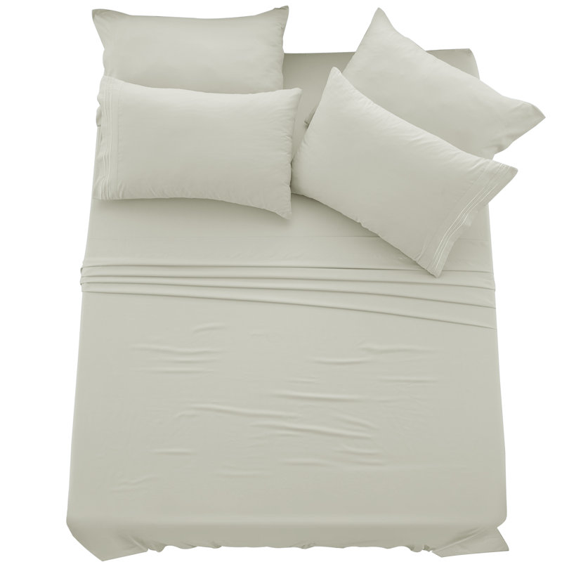 Lux Decor 6-Piece Ultra-Soft Microfiber Sheet Set Deep Pocket Fitted Sheet, Wrinkle & Fade-Resistant, Hotel Quality Bedding