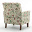 Fauteuil à motifs en mélange de polyester, structure en bois de bouleau massif avec pieds fuselés bruns, chaise d'appoint rembourrée de mousse avec garniture pour le bureau du salon