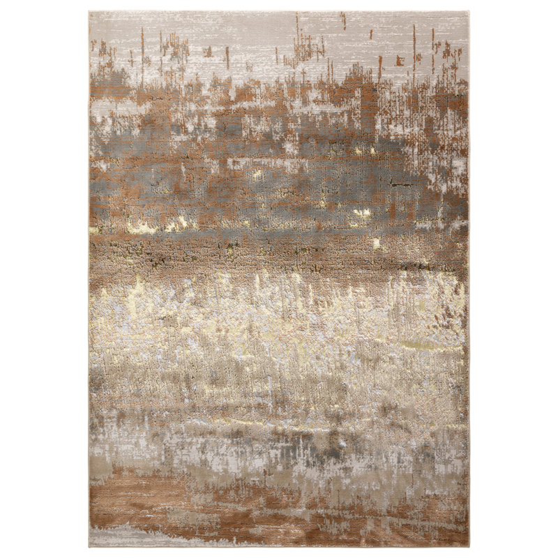 Aurora AU01 Dune Metallic Bronze Area Rug, Rectangle 160 x 230cm