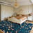 9x12 Area Rug for Living Room, Vintage Floral Rug, Washable Non Slip & Low Pile Carpet for Living Room, Bedroom, Dining Room, Blue