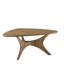 Table basse triangulaire - Structure en placage de bois et contreplaqué, fonctionnelle, naturelle, pieds supérieurs