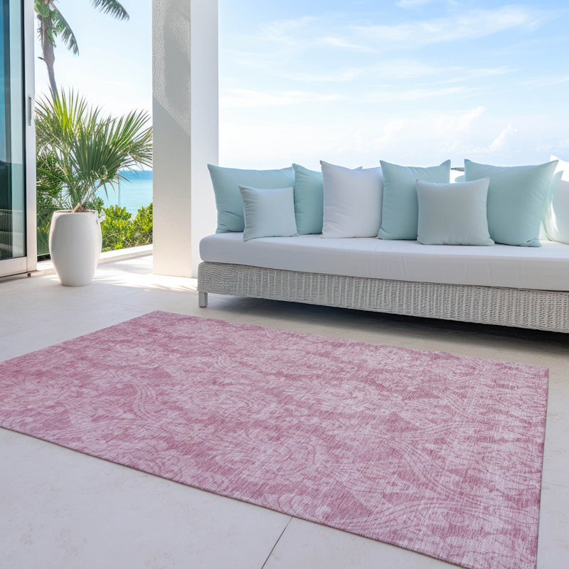 Tapis intérieur / extérieur rose Krymera, 5' x 7'6"