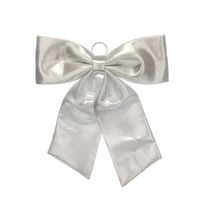 60cm silver metallic effect bow