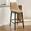 Tabouret de bar en similicuir avec pieds en bois massif-119721194-133075109