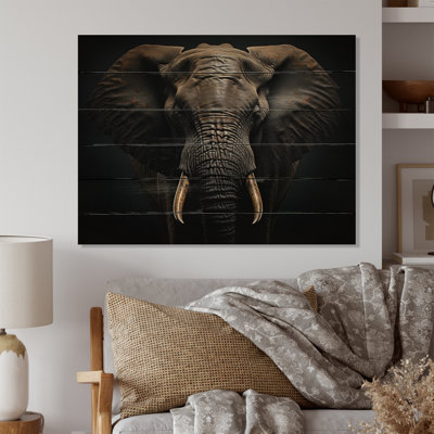 Éléphant Silent Majesty II sur bois