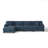 4 - Piece Upholstered Blue Chenille Modular Sectional Sofa with Armrests & Throw Pillows-1202867638-1202867636